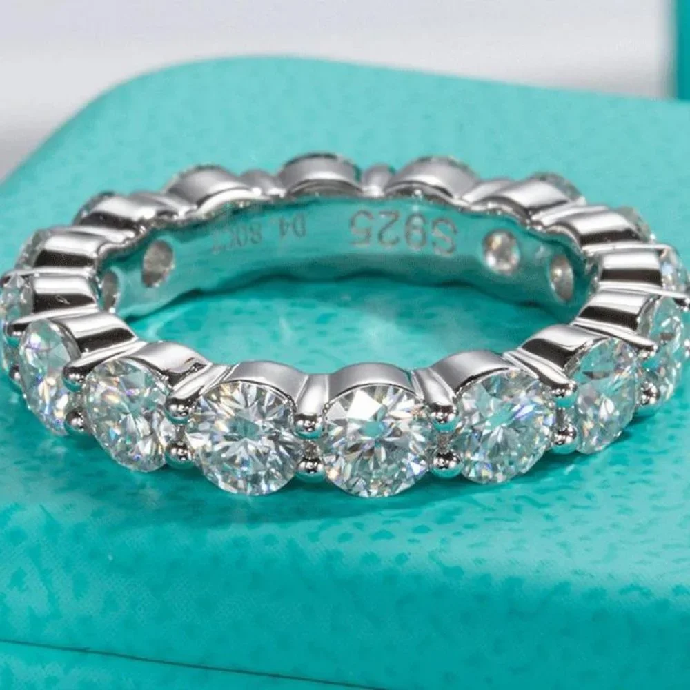 Certified 4~5ct. t.w. Moissanite Diamond Full Eternity Band Ring NEW - Picture 8 of 16